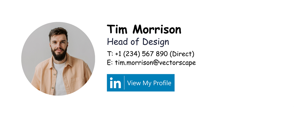 email signature using Comic Sans font