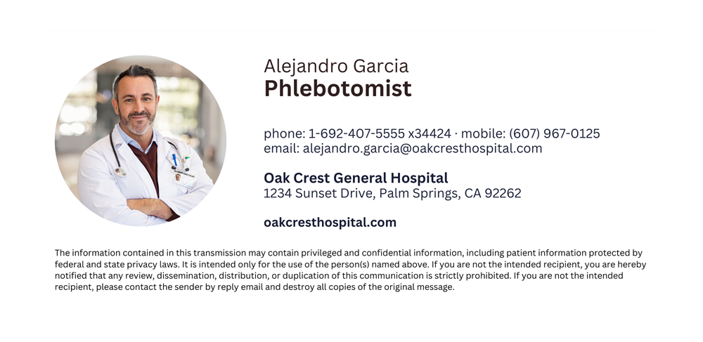 medical email signature