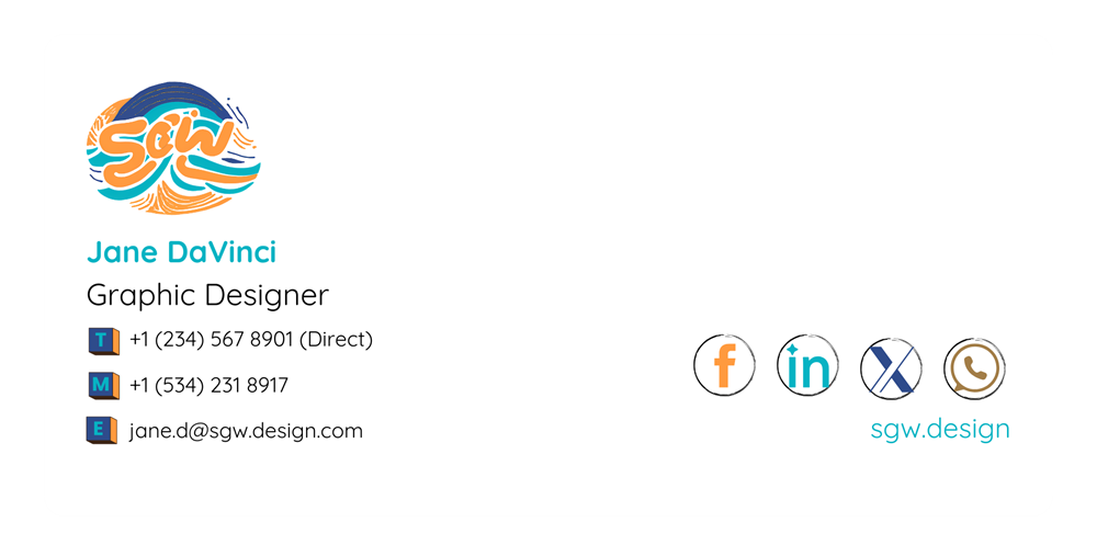colorful logo in email signature example