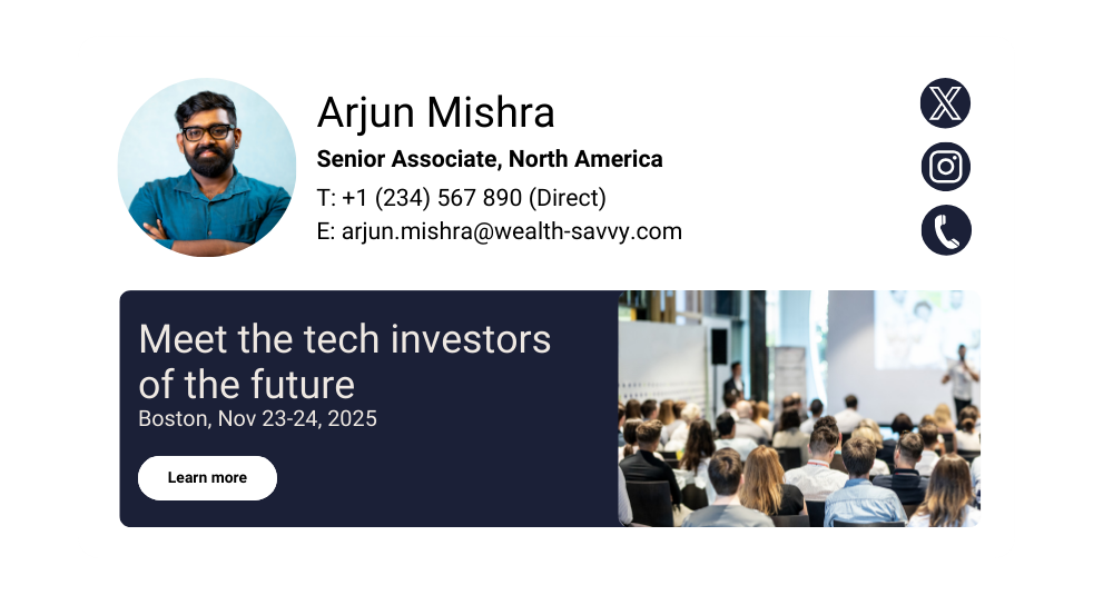 senior associate financial services email signature