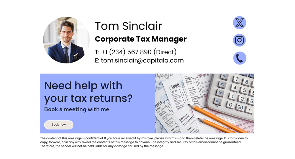 tax manager email signature template