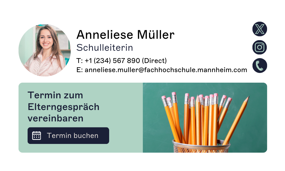 E-Mail-Signatur des Schulleiterin