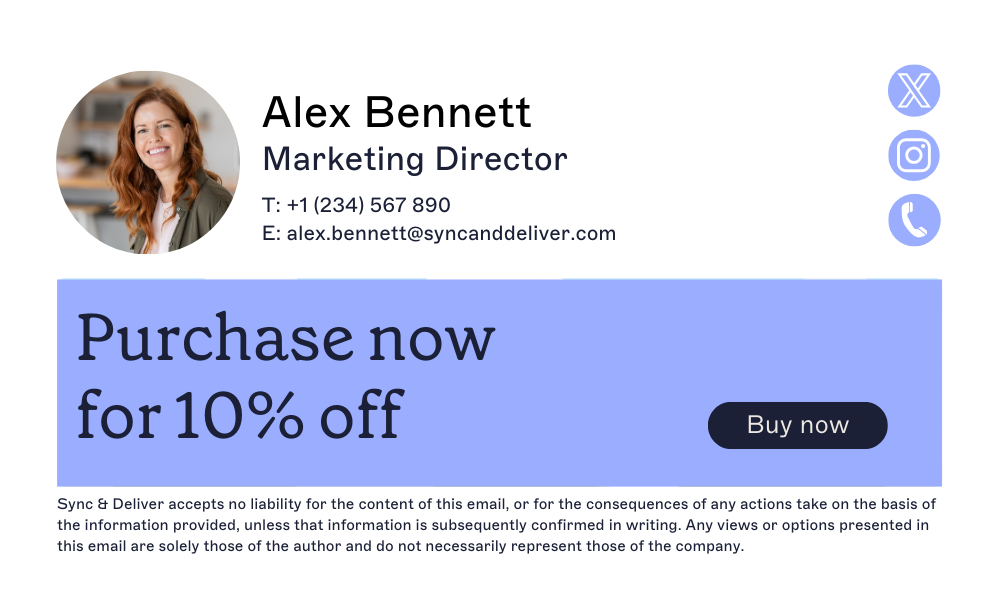 marketing director email signature with legal disclaimer