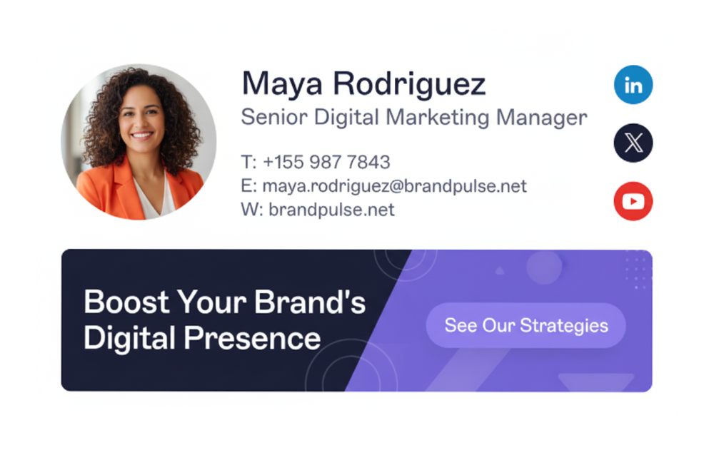 brand presence email signature marketing example