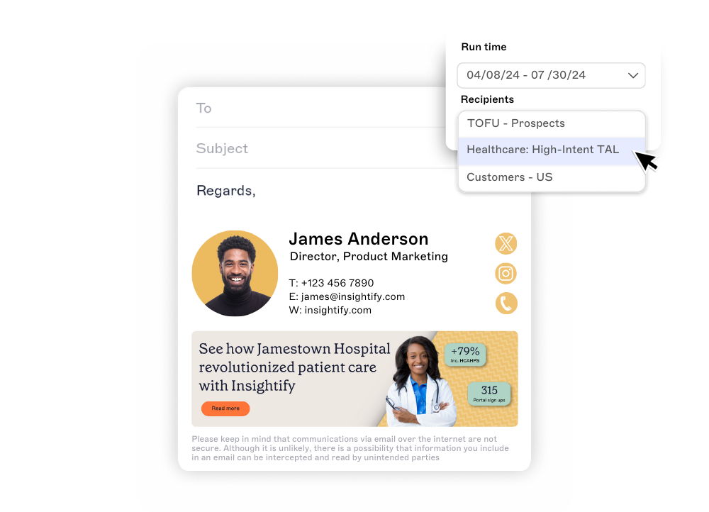 Unternehmens-E-Mail-Signatur mit Software zur gezielten Ansprache von Empfängern