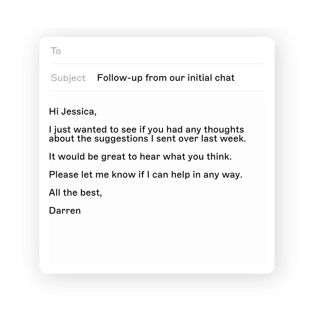 follow up email sample