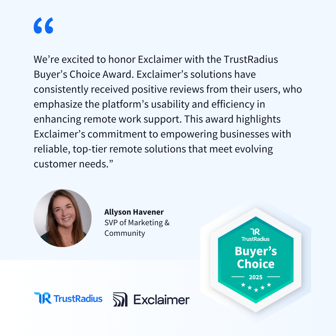 exclaimer's buyer's choice 2025 award quote