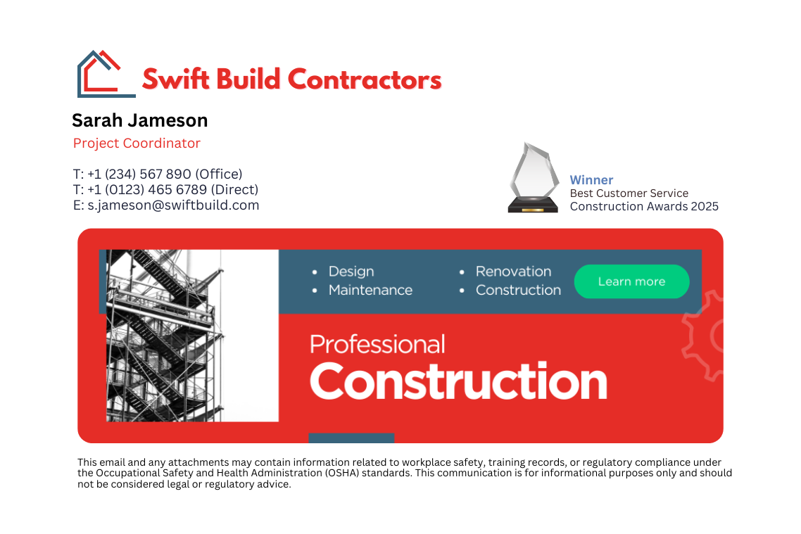 professionelle E-Mail-Signatur mit Auszeichnungsbild