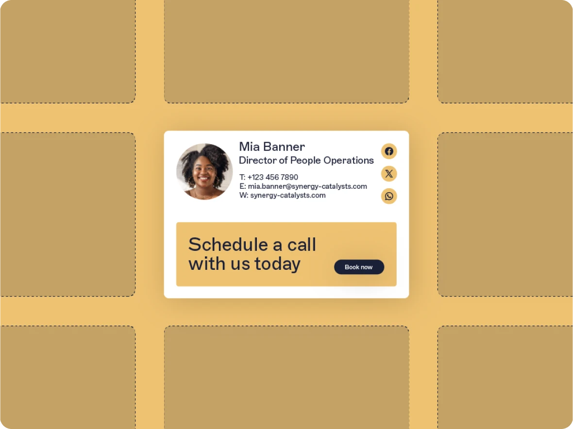 grid with email signature solution
