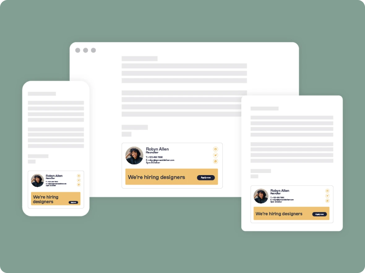 email signatures on different devices