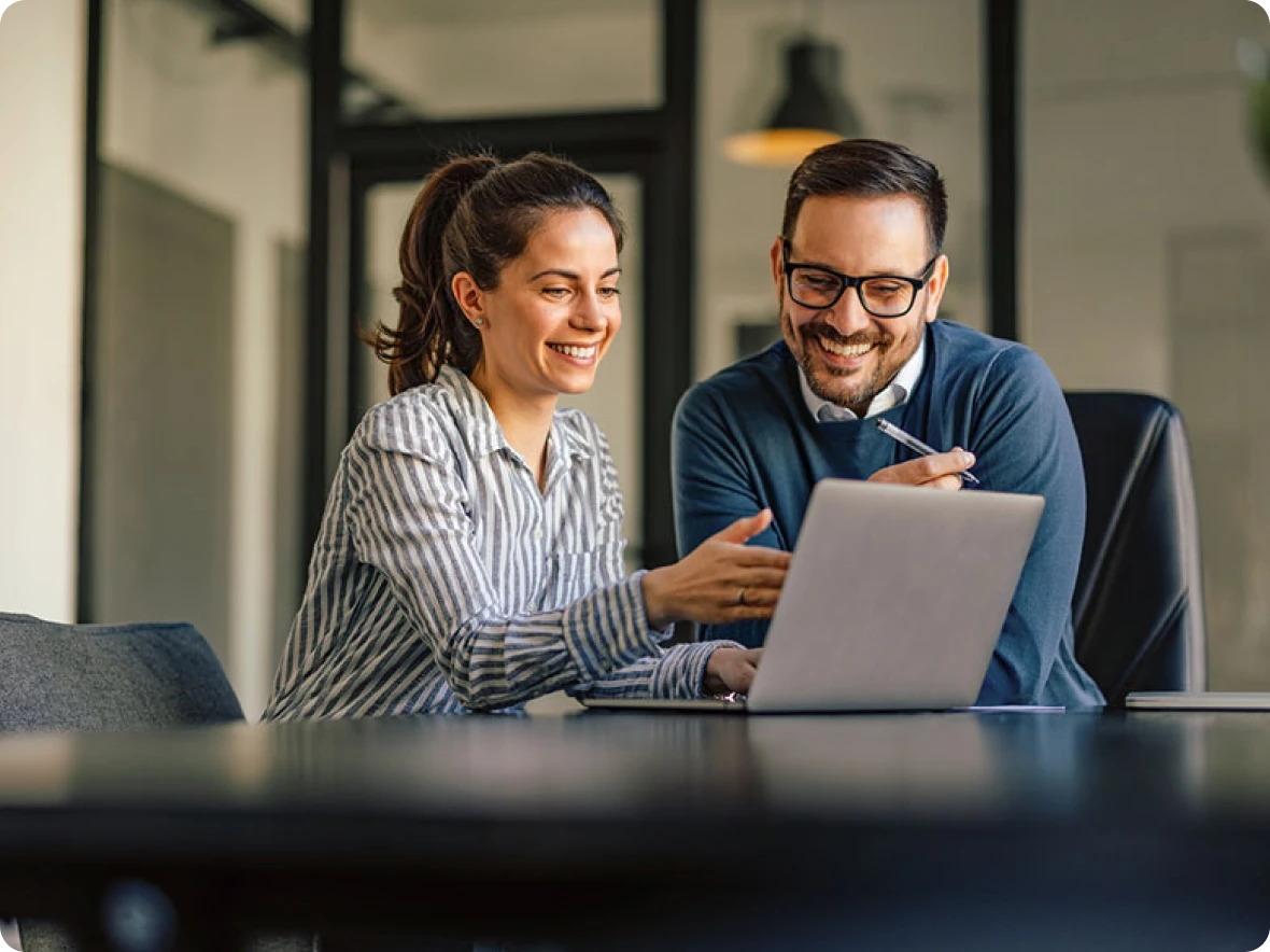 working team on laptop