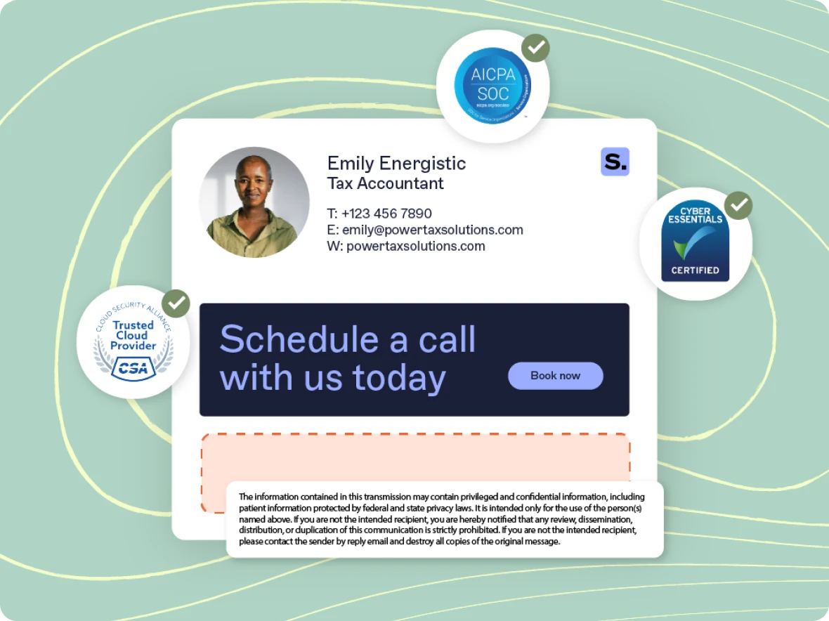 email signature with different accreditations