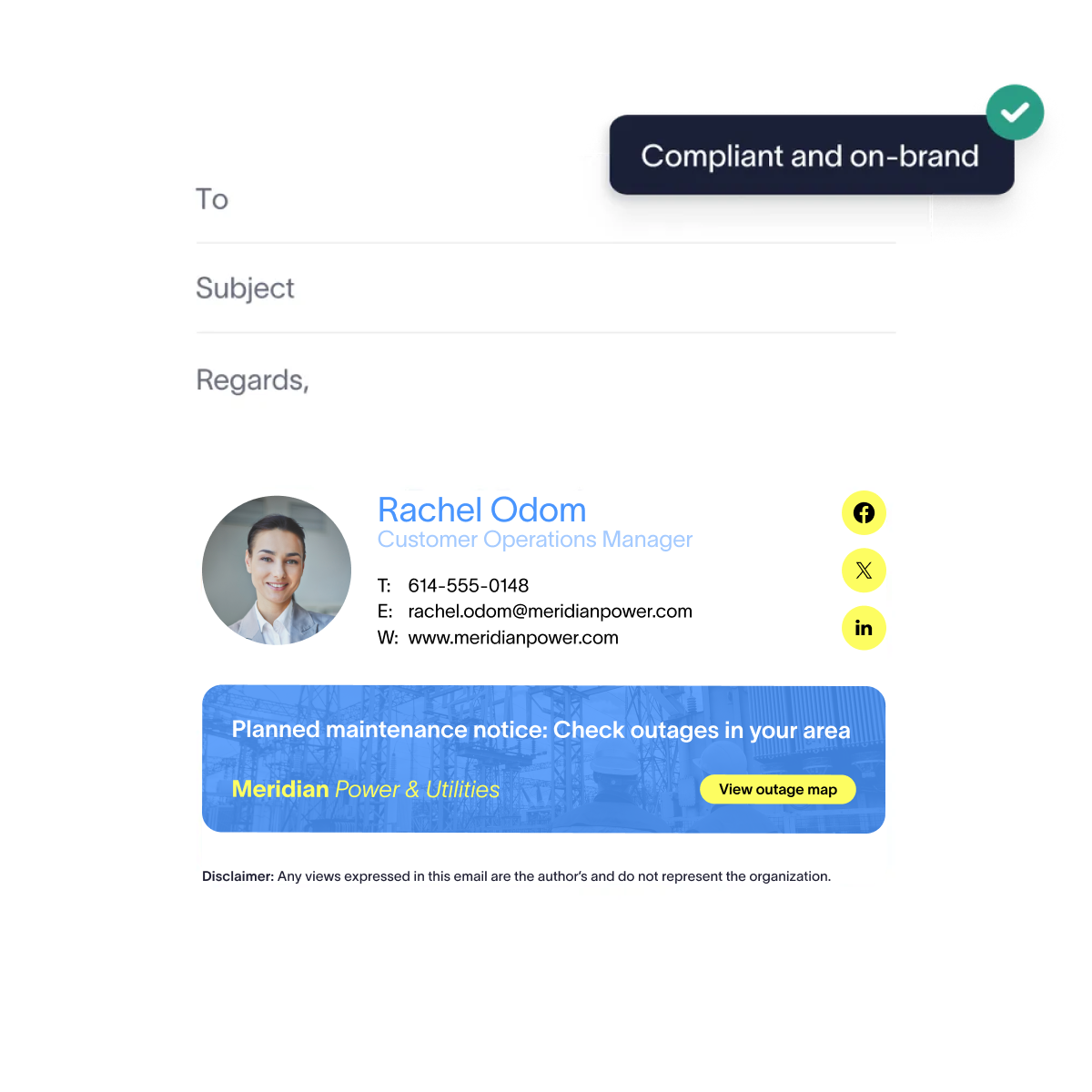 Email signature template for customer operations manager