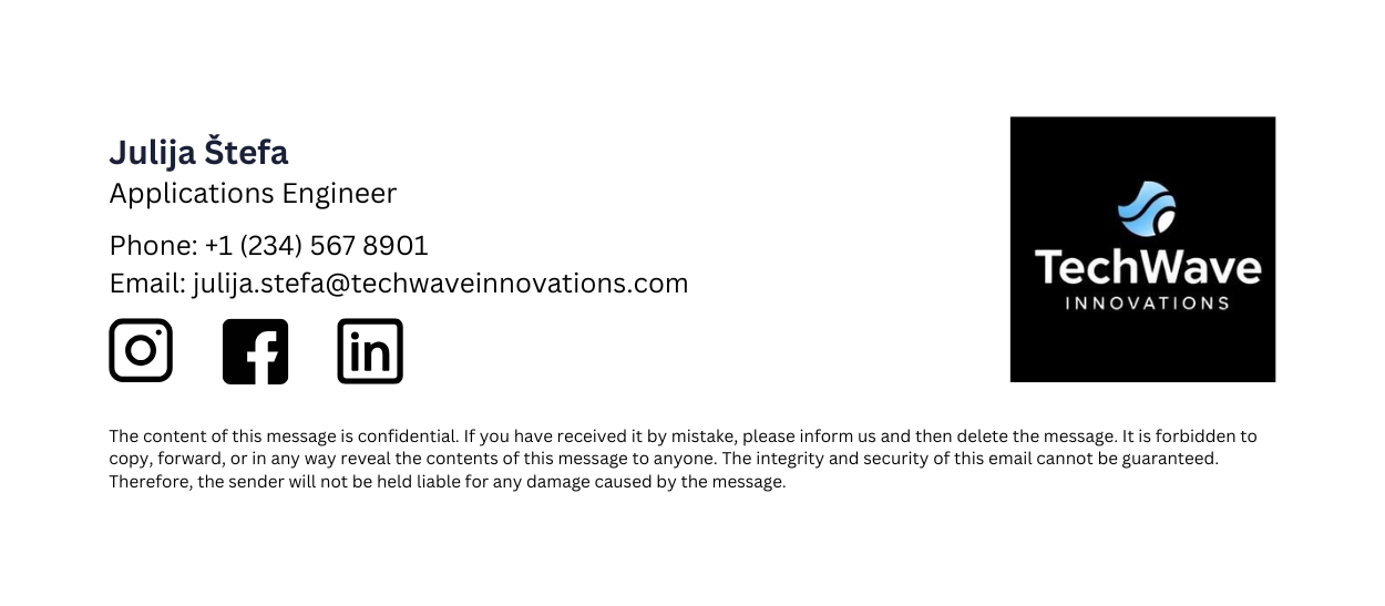 application engineer email signature