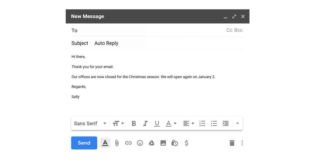 out of office template