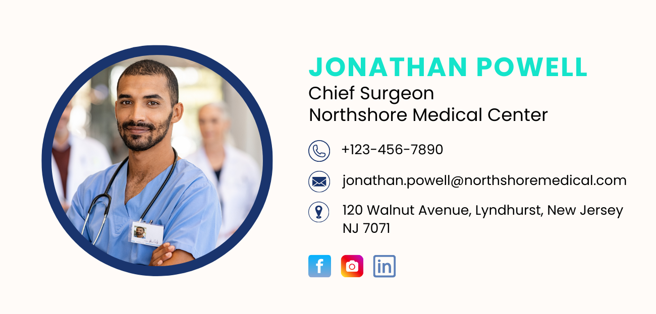 surgeon email signature template