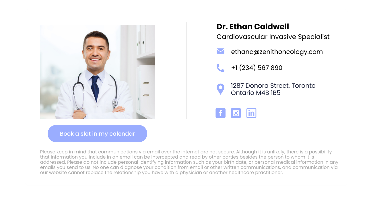 doctor email signature example