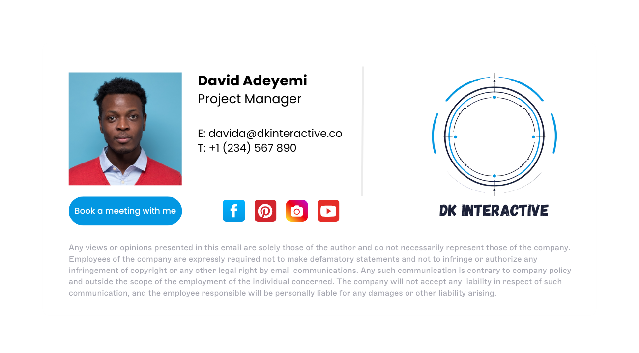 email signature design for project manager