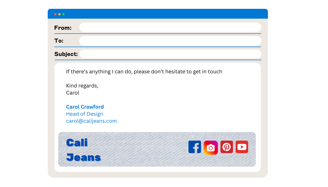 email signature with social media icons