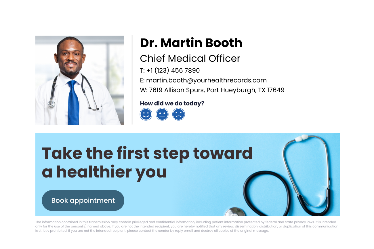 healthcare email signature for chief medical officer