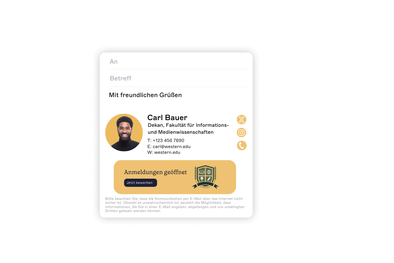 E-Mail-Signatur für einen Dekan