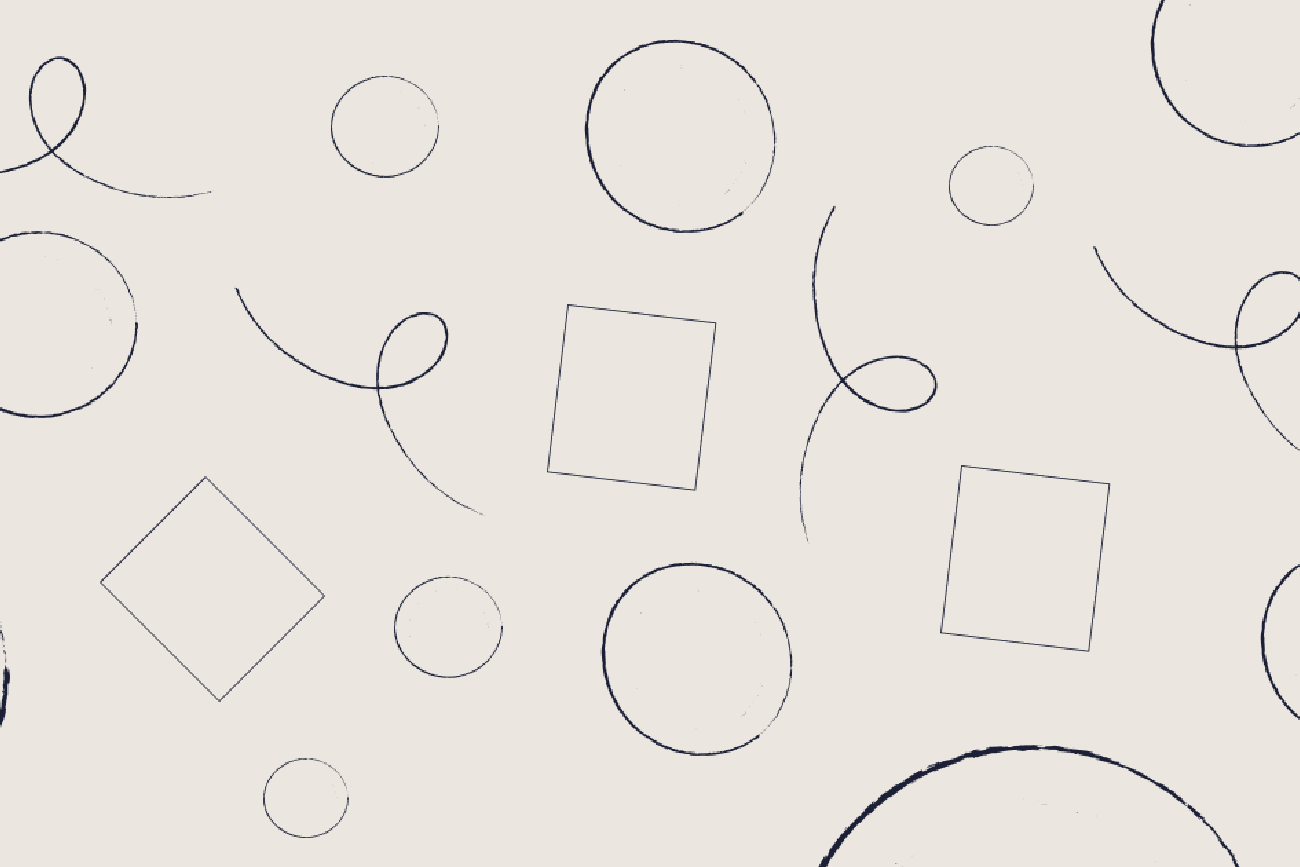 Circles squares lines cream