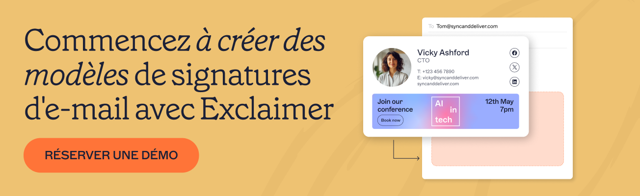 créer des modèles de signature d'e-mail avec la bannière Exclaimer