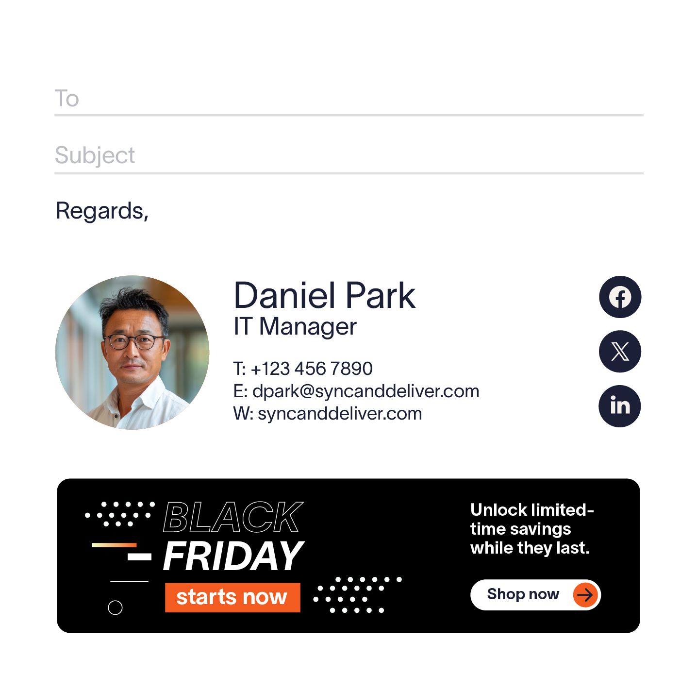 black friday email signature template for it manager
