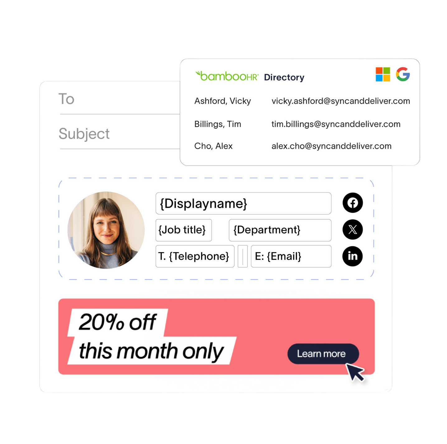 email signature in exclaimer using BambooHR