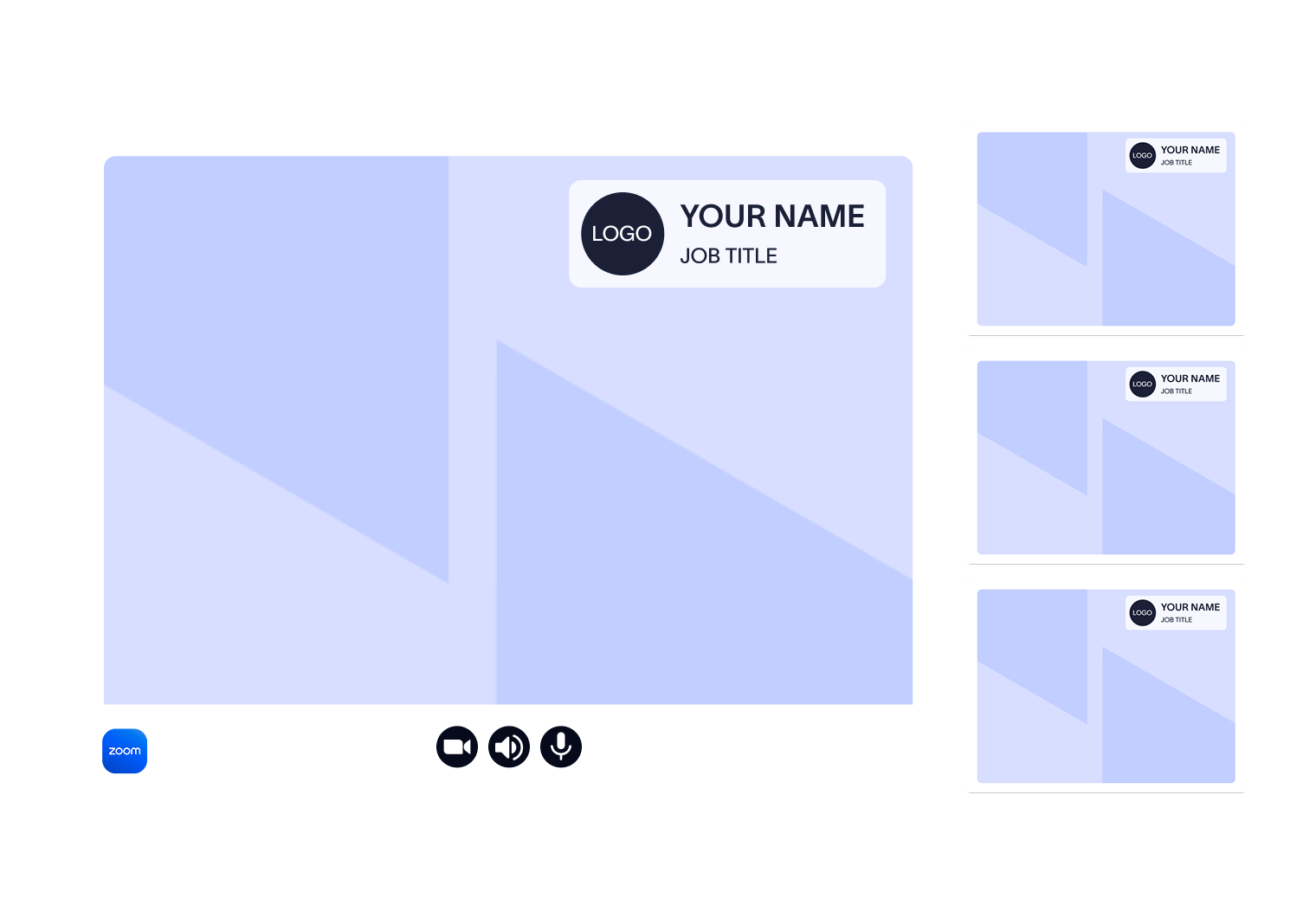 Virtual meeting layout showing four participant screens