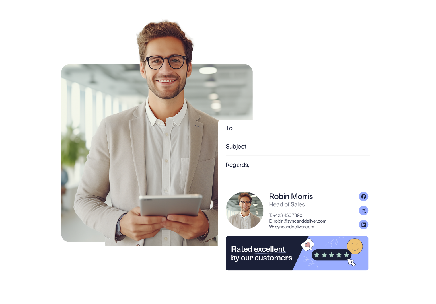 head of sales email signature and photo