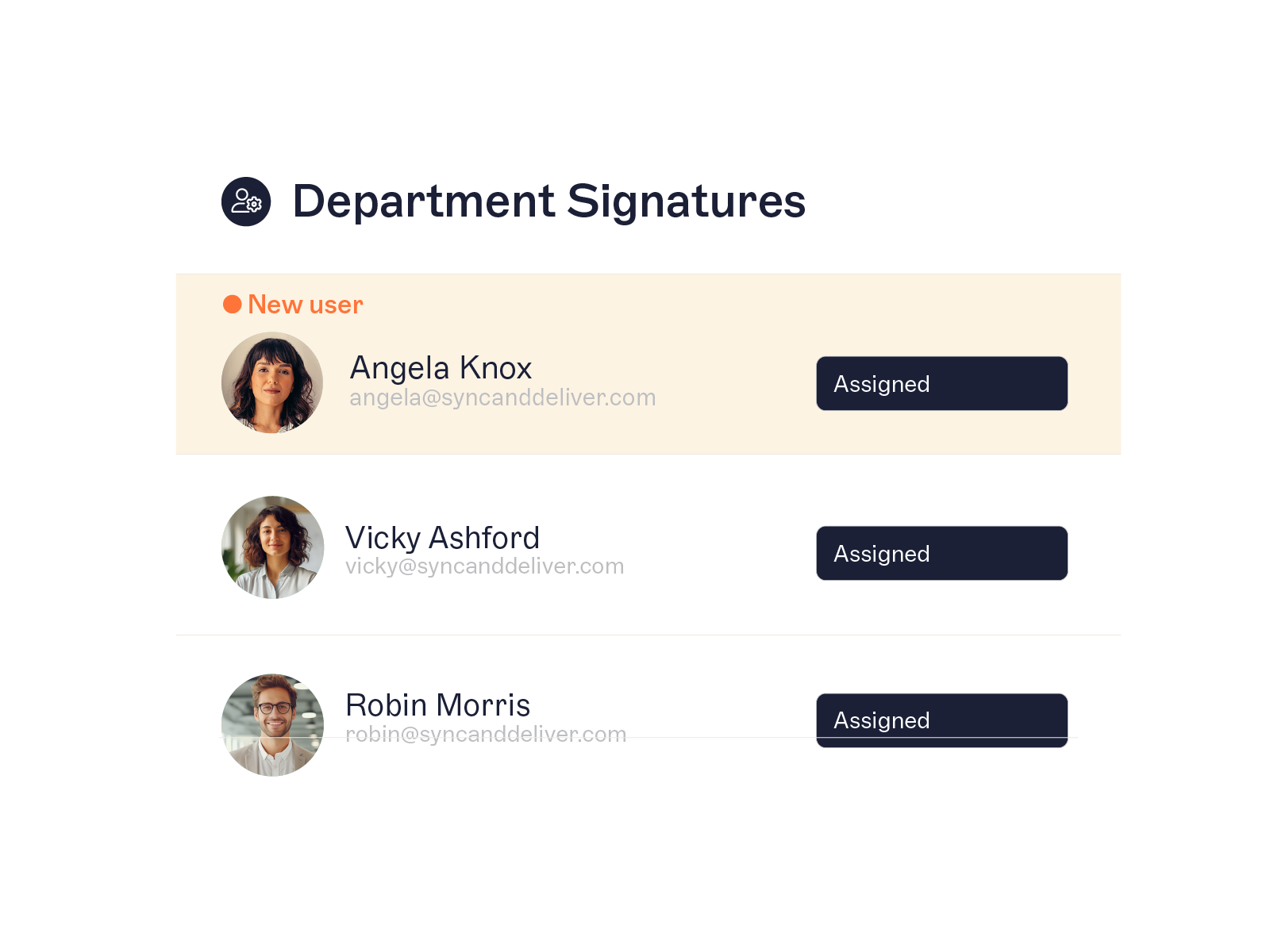 examples of different department signatures graphic