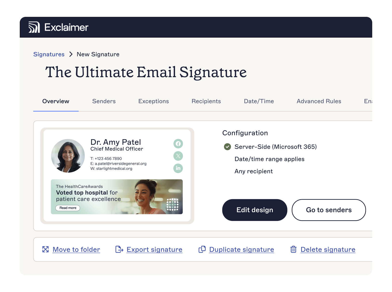 email signature in Exclaimer