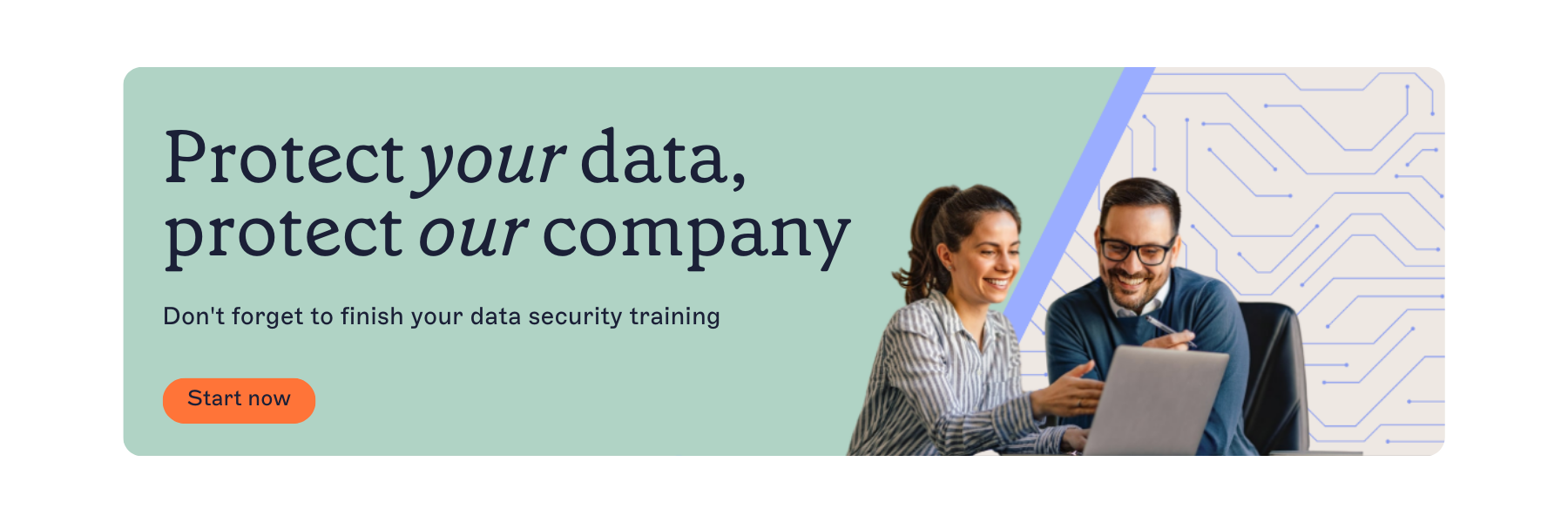 email signature banner with link to data security training