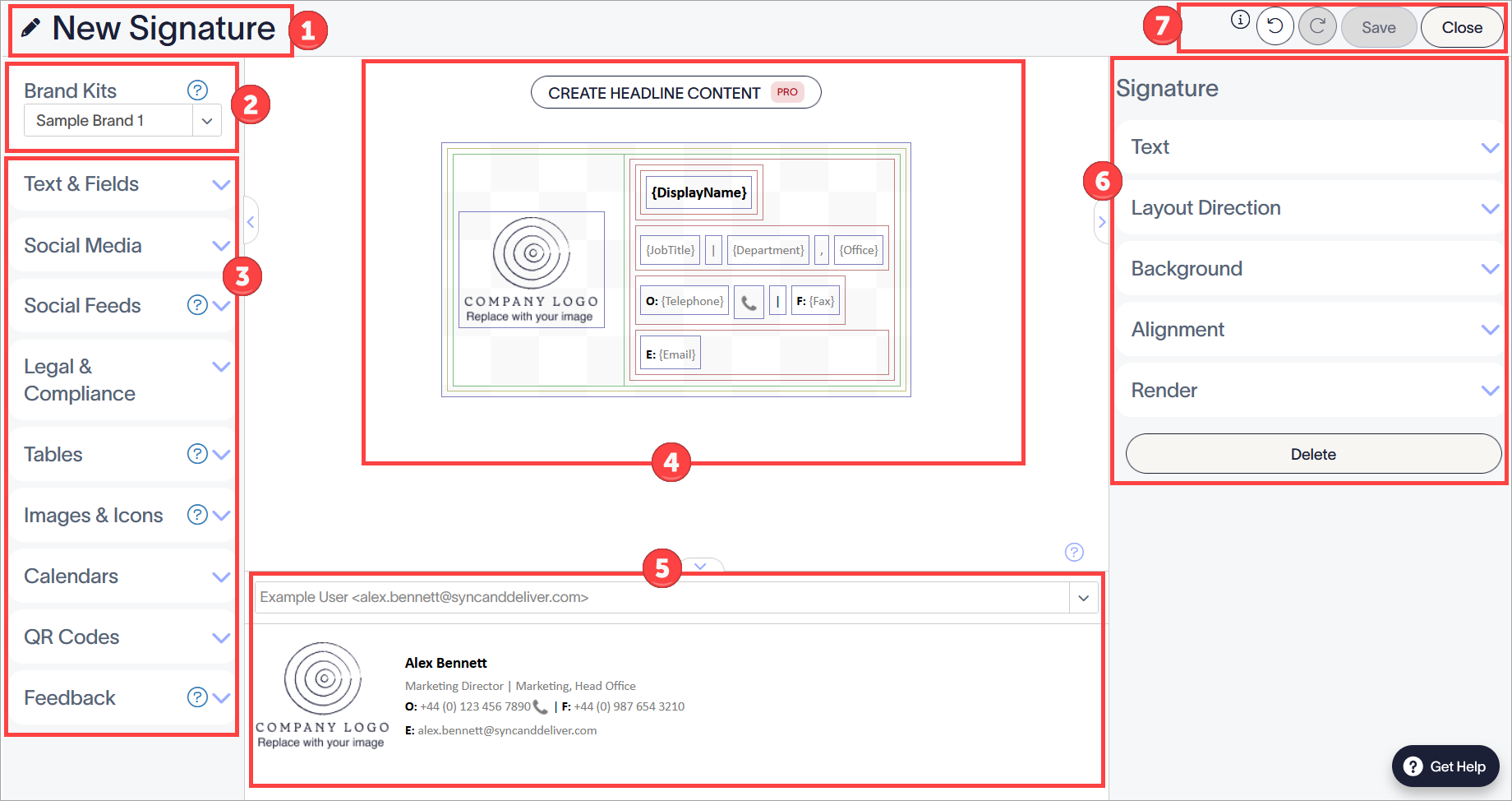 the Exclaimer Signature Designer components