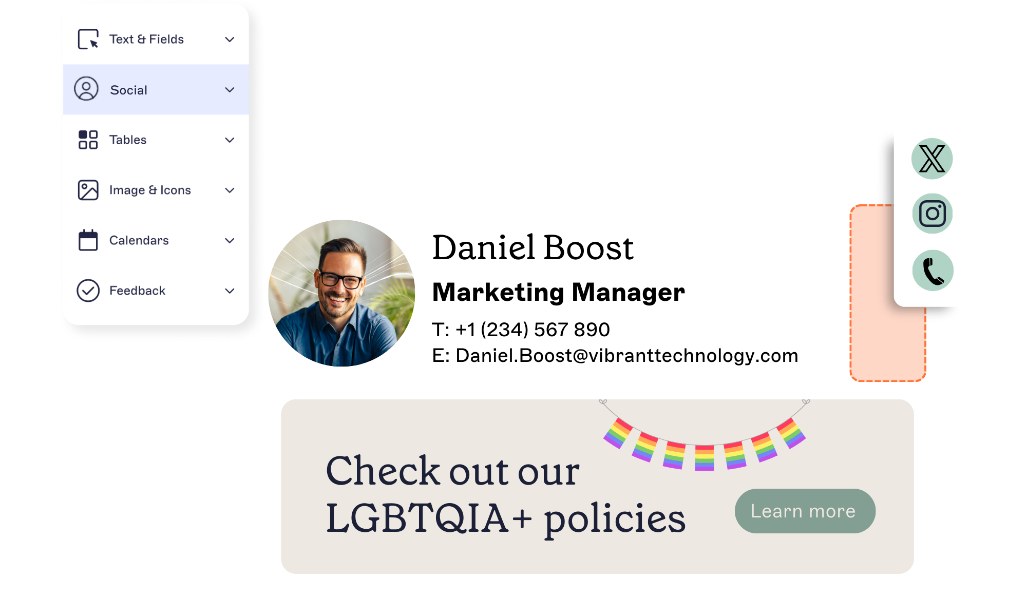 Pride-E-Mail-Signatur in Exclaimer