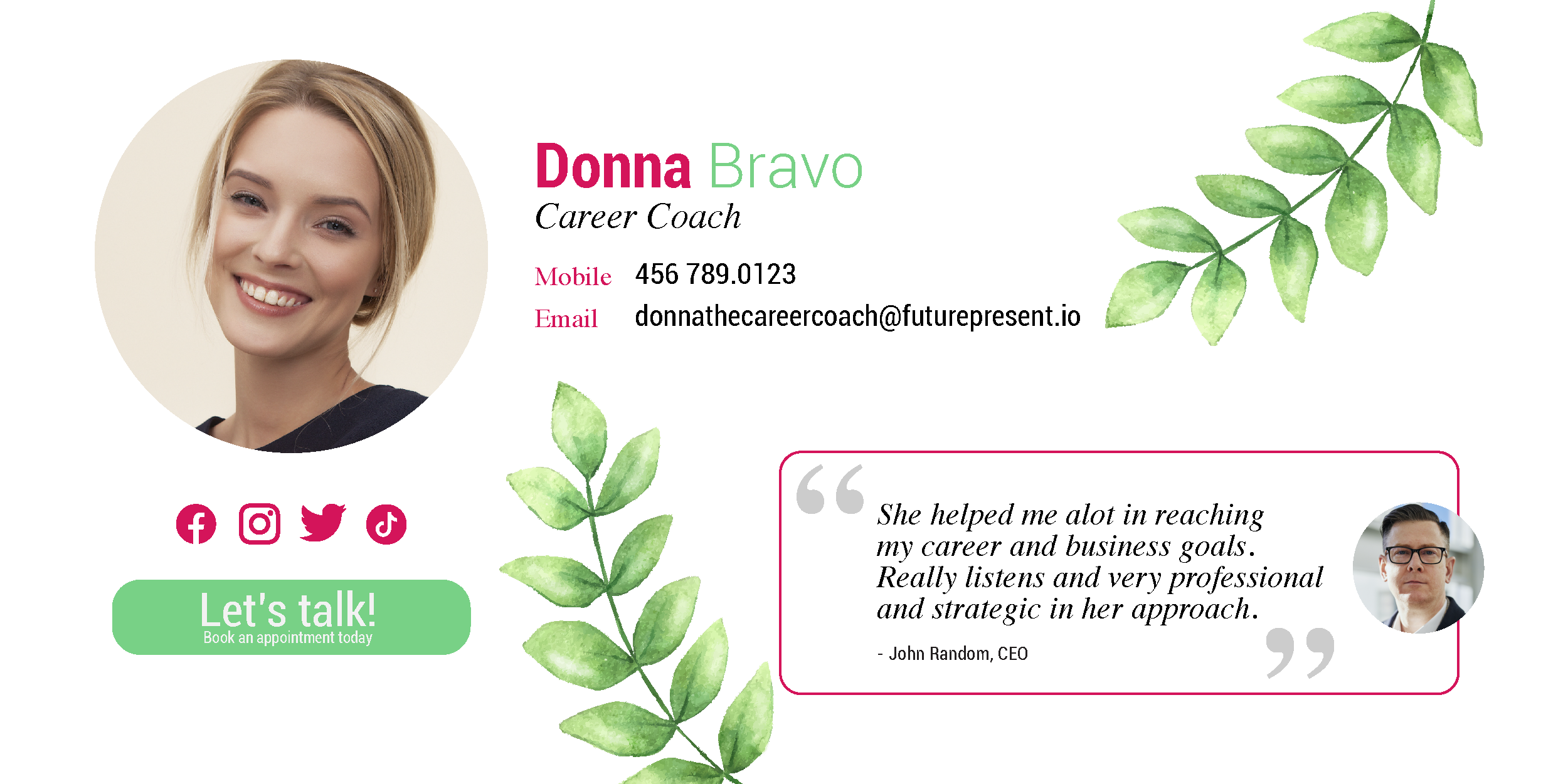 company email signature with user photo