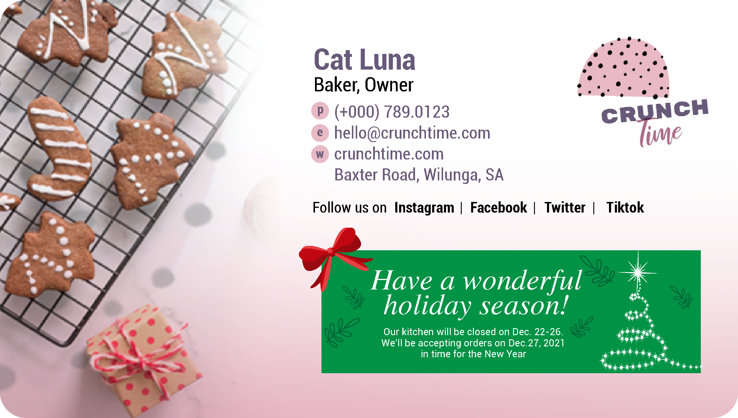 Urlaub E-Mail-Signatur für eine Bäckerei