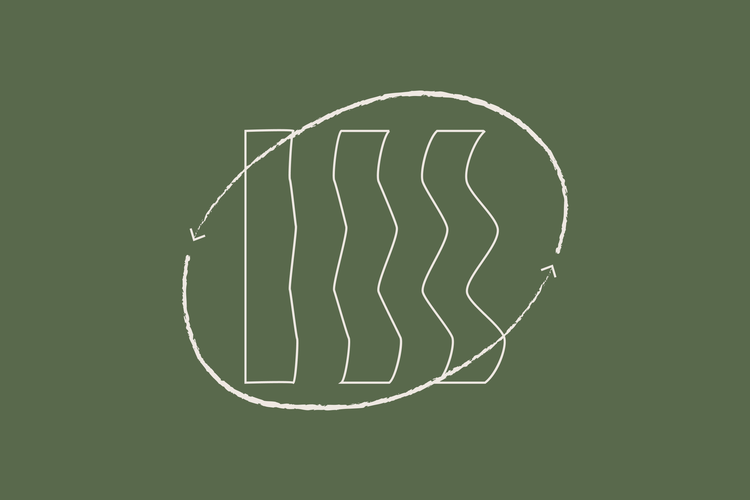 encircled lines on green background