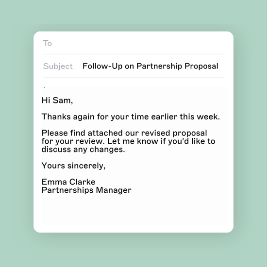 formal email sign off example