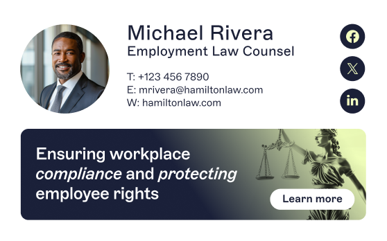 legal email signature marketing example