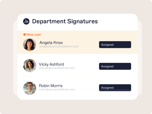department signature examples