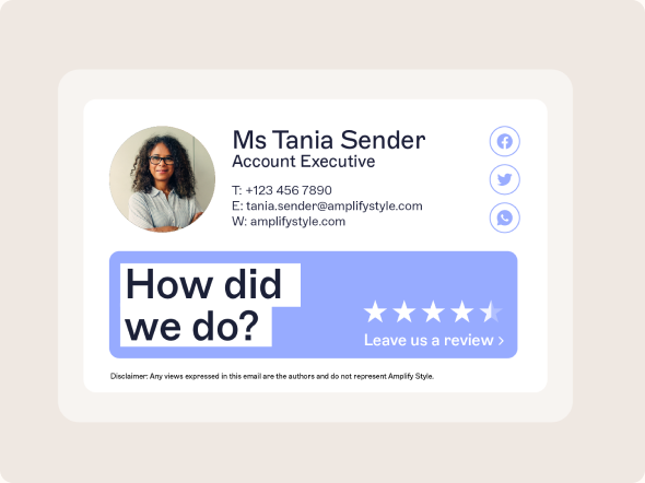 E-Mail-Signatur mit Feedback-Banner