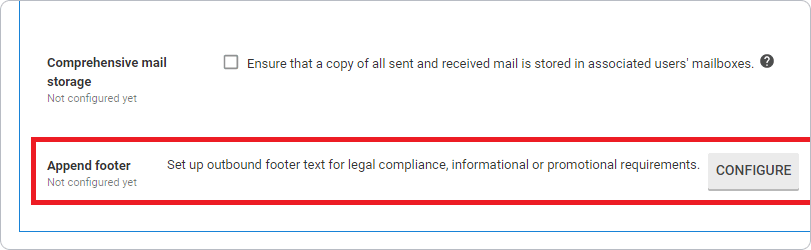 Use the Append Footer option in Google Workspace