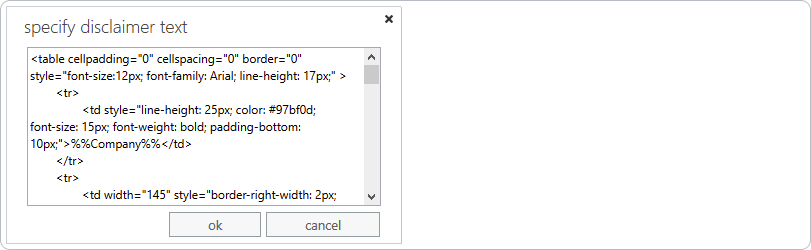 Enter the plain text or HTML code of your Office 365 email signature