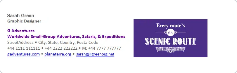 Signature banner with strong imagery