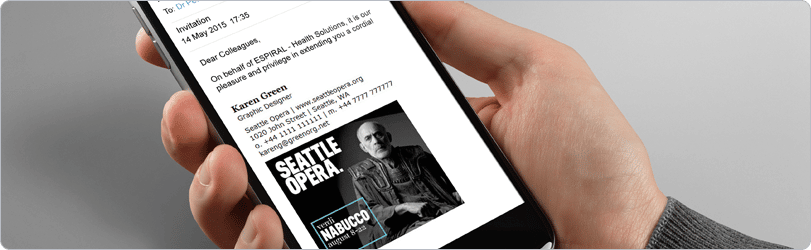 Email signature template optimized for mobile