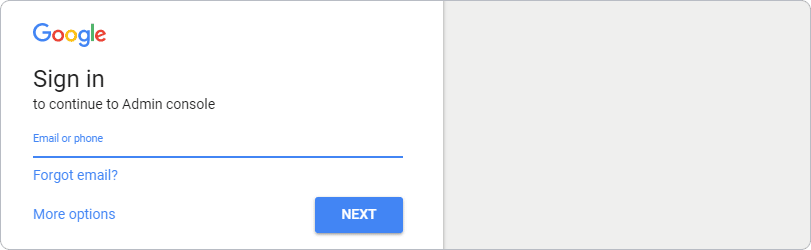 Login to the Google Admin Console to start creating your G Suite signature