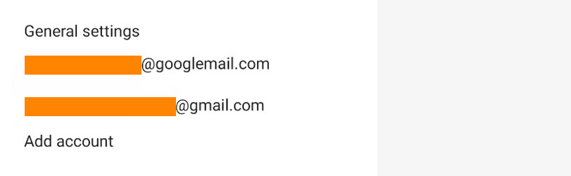 Choose the email address for your Android email signature