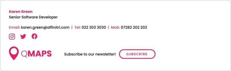 Geschäftliche E-Mail-Signatur für Senior Softwareentwickler